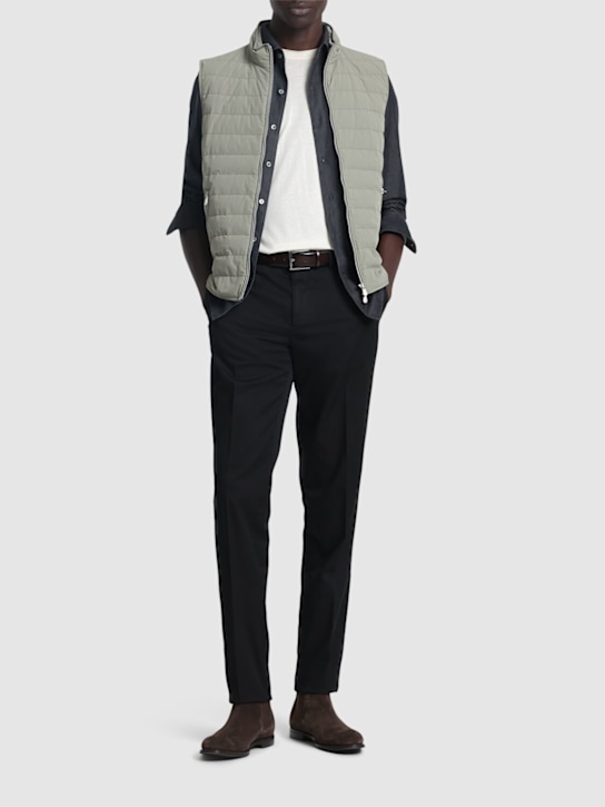 Brunello Cucinelli: Dyed cotton gabardine pants - Black - men_1 | Luisa Via Roma
