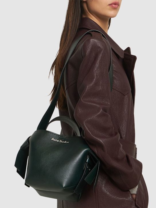 Acne Studios: Mini Musubi leather top handle bag - Green - women_1 | Luisa Via Roma