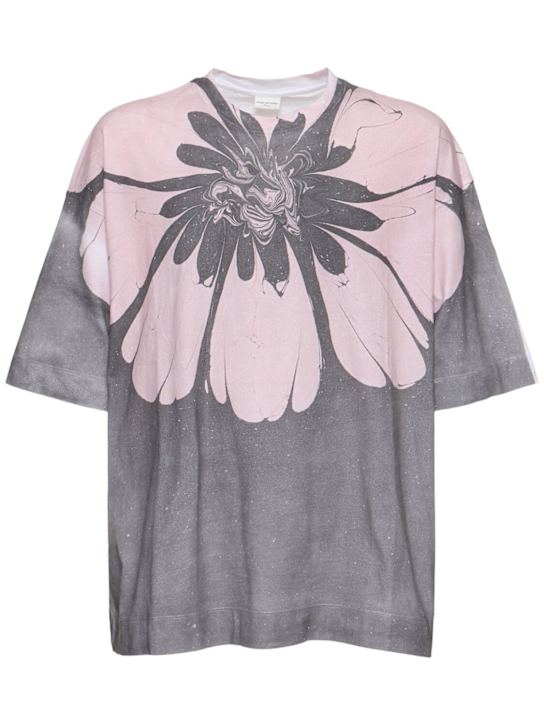 Dries Van Noten: Hen printed cotton t-shirt - men_0 | Luisa Via Roma