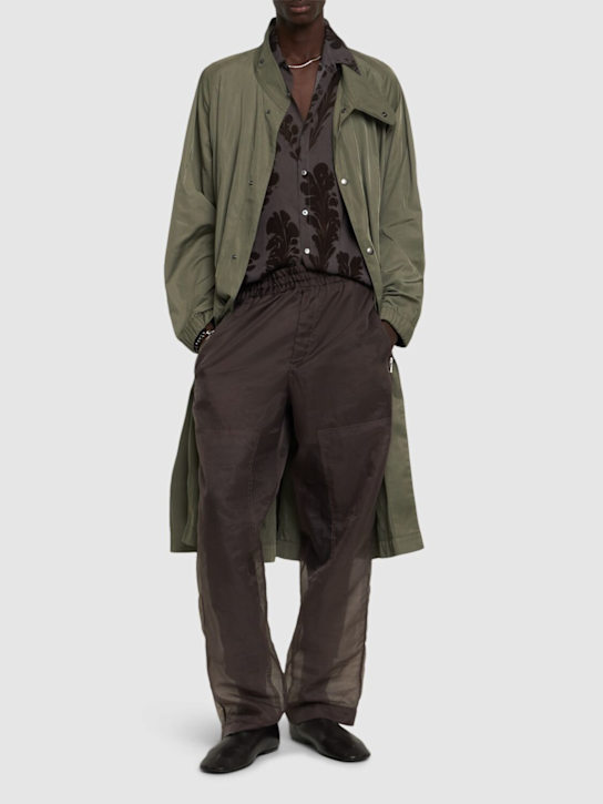 Dries Van Noten: Pendo elasticated waist pants - Brown - men_1 | Luisa Via Roma