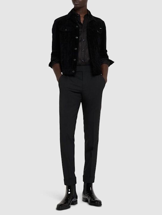Tom Ford: Icon cotton velvet jacket - men_1 | Luisa Via Roma