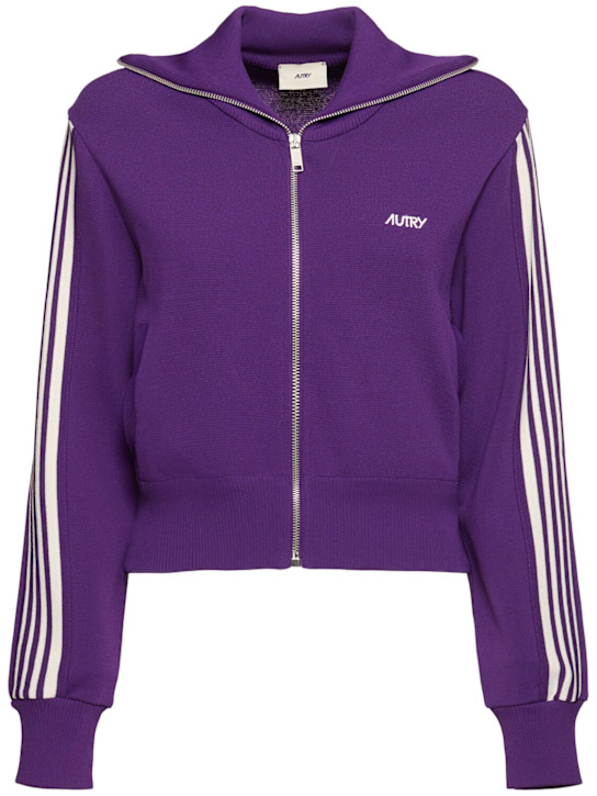 Autry: Knit track jacket - Anemone - women_0 | Luisa Via Roma