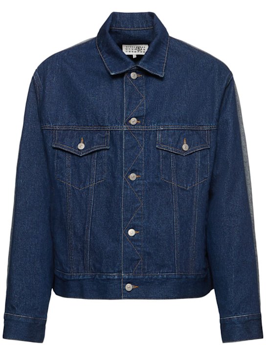 MM6 Maison Margiela: Color block denim jacket - men_0 | Luisa Via Roma