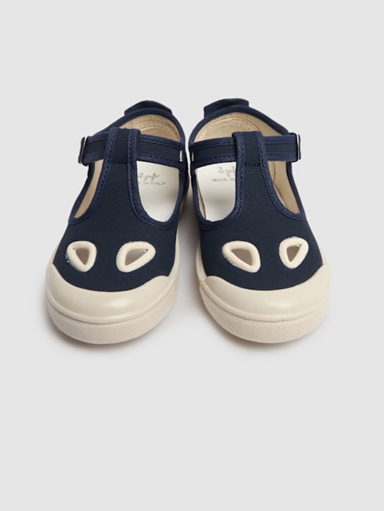 Il Gufo: Cotton canvas sandals - Blue - kids-boys_1 | Luisa Via Roma
