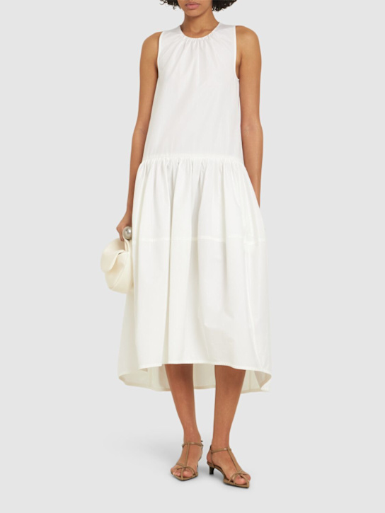 Jil Sander: Cotton poplin midi dress - White - women_1 | Luisa Via Roma