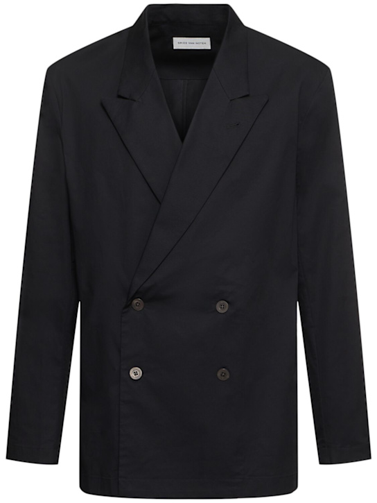Dries Van Noten: Caplans double breast loose fit blazer - men_0 | Luisa Via Roma