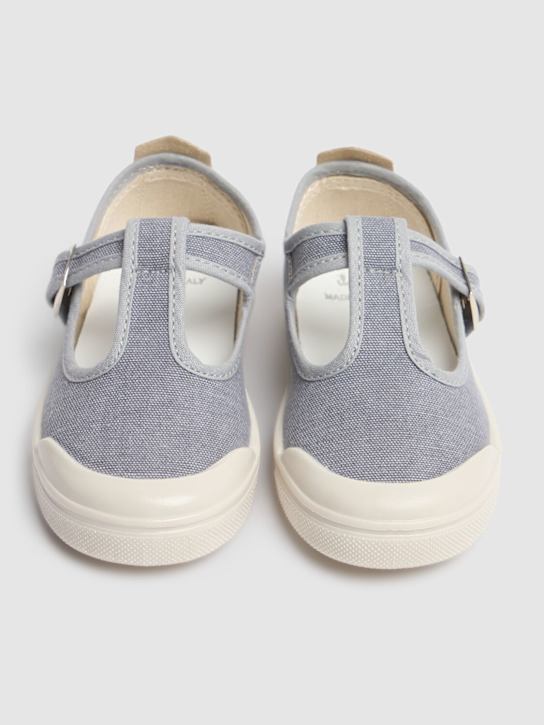 Il Gufo: Cotton canvas sandals - Grey - kids-boys_1 | Luisa Via Roma