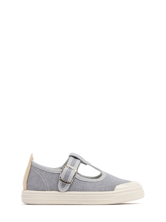 Il Gufo: Cotton canvas sandals - Grey - kids-boys_0 | Luisa Via Roma