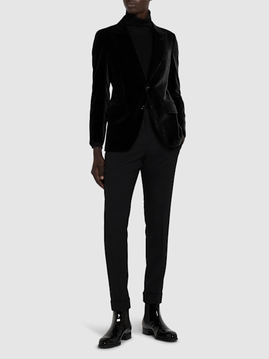 Tom Ford: Compact light velvet blazer - ブラック - men_1 | Luisa Via Roma