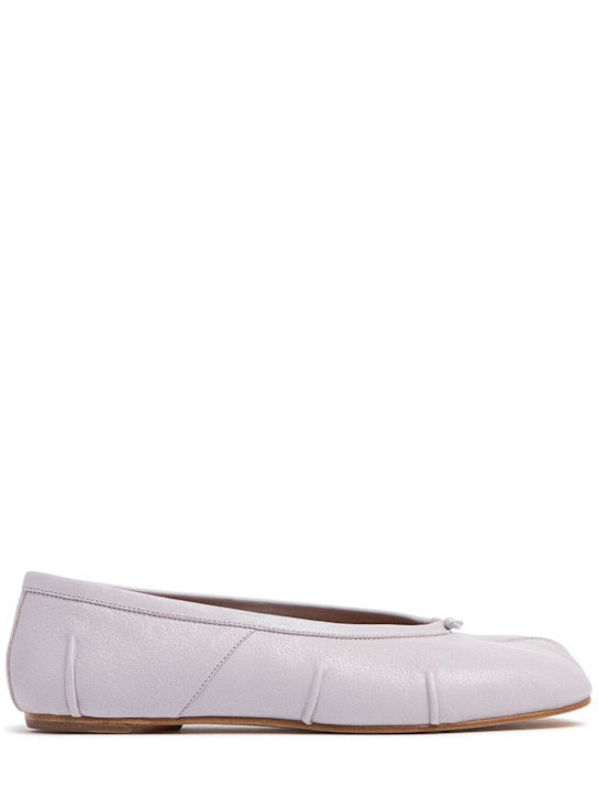 Maison Margiela: 10mm Tabi leather ballerina flats - Lilac - women_0 | Luisa Via Roma