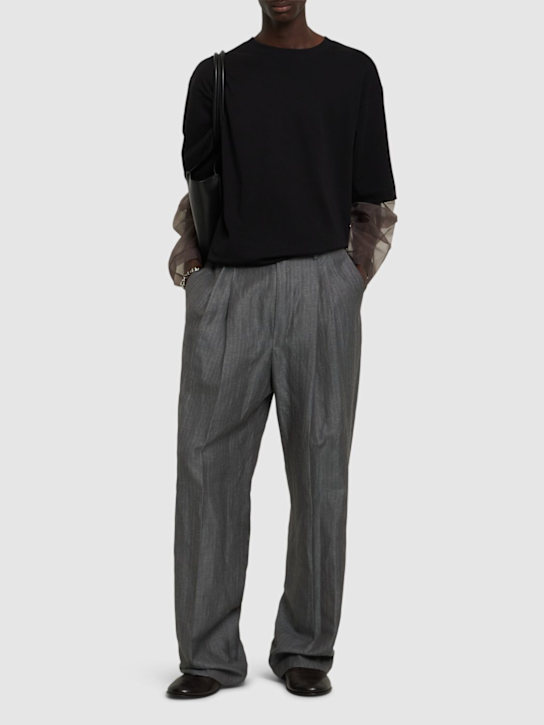 Dries Van Noten: Hemal long sleeve loose fit t-shirt - men_1 | Luisa Via Roma
