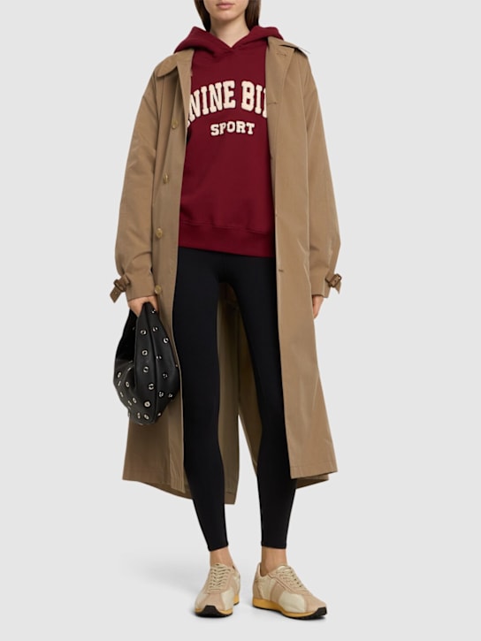 ANINE BING: Alec logo cotton sweatshirt hoodie - women_1 | Luisa Via Roma