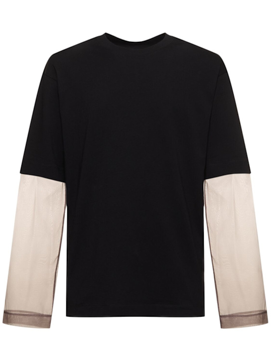 Dries Van Noten: Hemal long sleeve loose fit t-shirt - men_0 | Luisa Via Roma