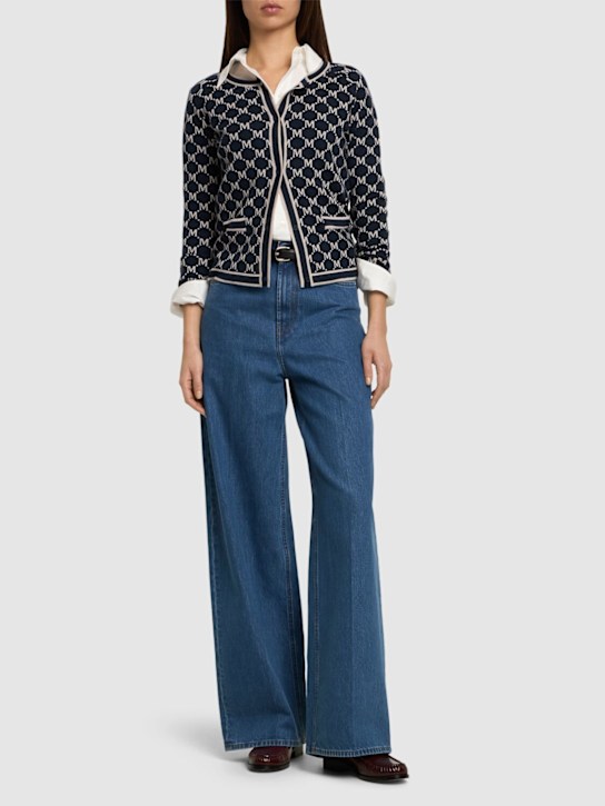 'S Max Mara: Tivoli knit jacquard logo cardigan - women_1 | Luisa Via Roma