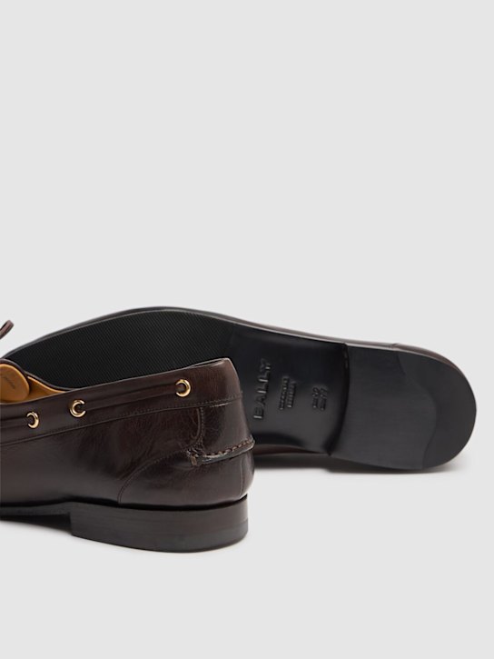 Bally: Pathy leather loafers - Ebony - men_4 | Luisa Via Roma