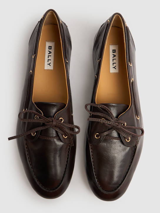Bally: Pathy leather loafers - Ebony - men_2 | Luisa Via Roma