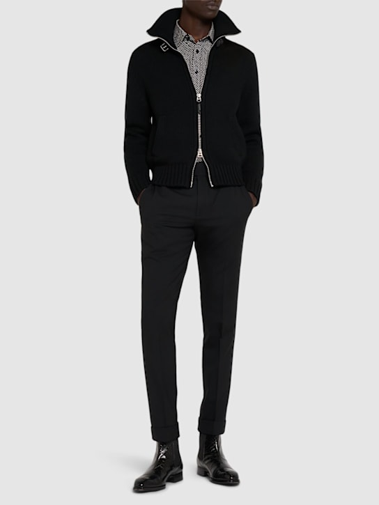 Tom Ford: Wool full zip cardigan - men_1 | Luisa Via Roma