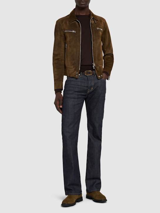 Tom Ford: Cotton denim bootcut jeans - men_1 | Luisa Via Roma
