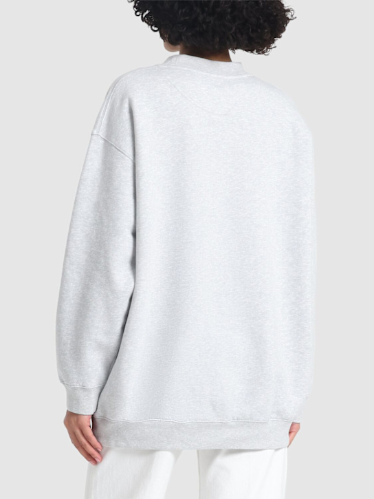 ANINE BING: Tyler logo cotton sweatshirt - Grey - women_2 | Luisa Via Roma