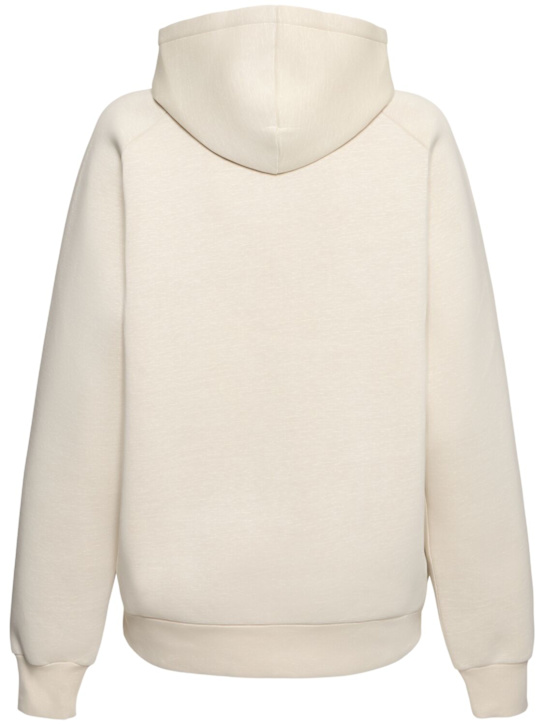 Autry: Hooded neoprene sweatshirt - Cream - women_4 | Luisa Via Roma