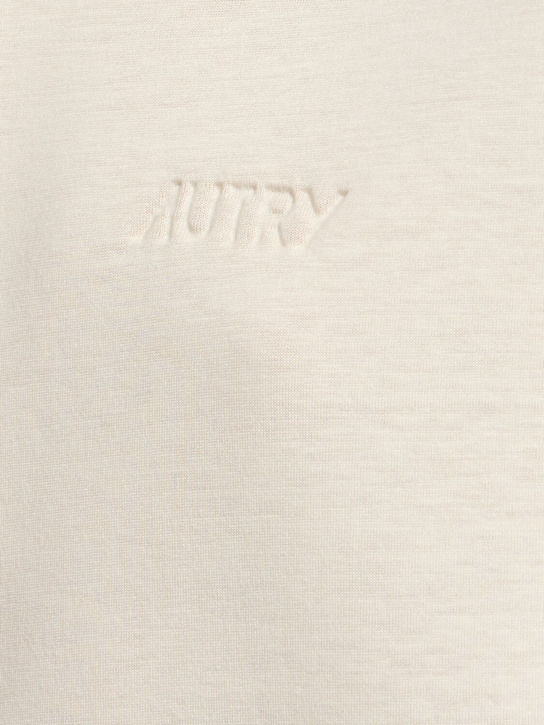 Autry: Hooded neoprene sweatshirt - Cream - women_5 | Luisa Via Roma