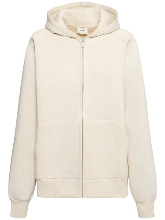 Autry: Felpa in neoprene con cappuccio - Crema - women_0 | Luisa Via Roma