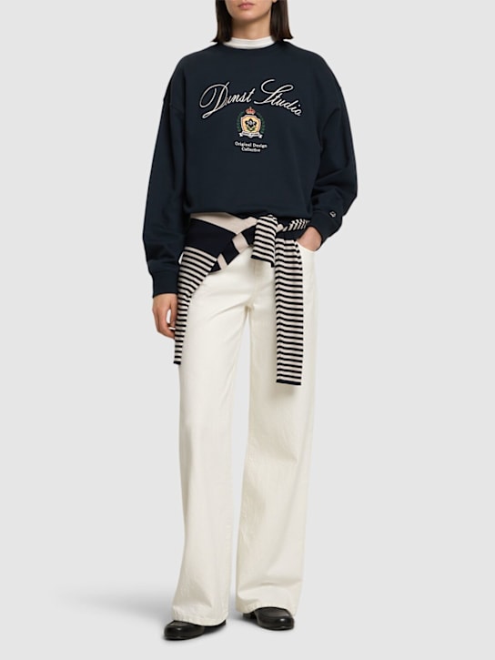 Dunst: Classic logo unisex sweatshirt - French Navy - women_1 | Luisa Via Roma