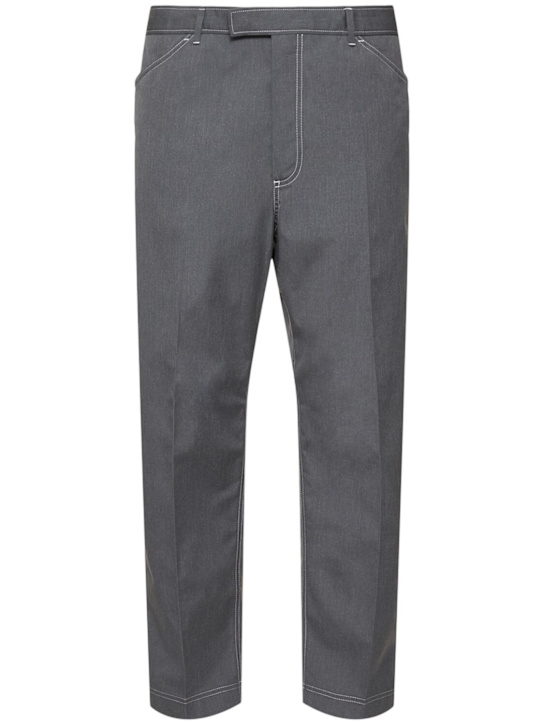 Thom Browne: Tapered chino pants - Med Grey - men_0 | Luisa Via Roma