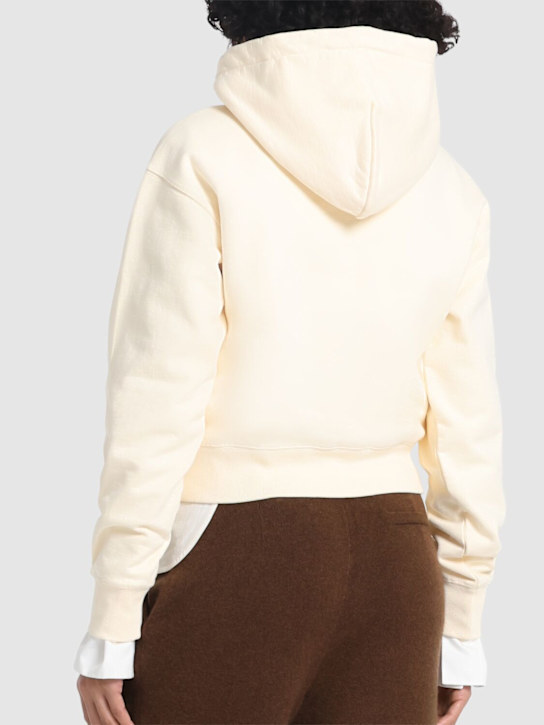 Jacquemus: Le Hoodie Gros Grain棉质短款连帽卫衣 - 浅米黄色 - women_2 | Luisa Via Roma