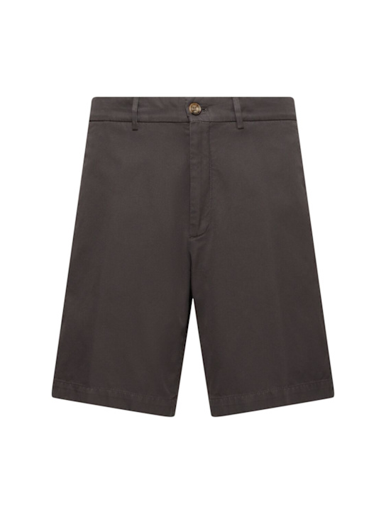 Brunello Cucinelli: Cotton Bermuda shorts - Caffe - men_0 | Luisa Via Roma