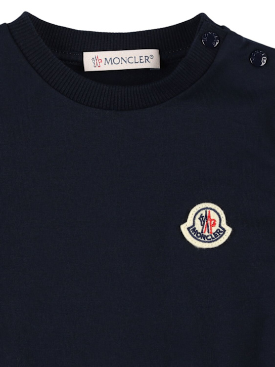 Moncler: Tricolor cotton sweatpants & hoodie - kids-boys_1 | Luisa Via Roma