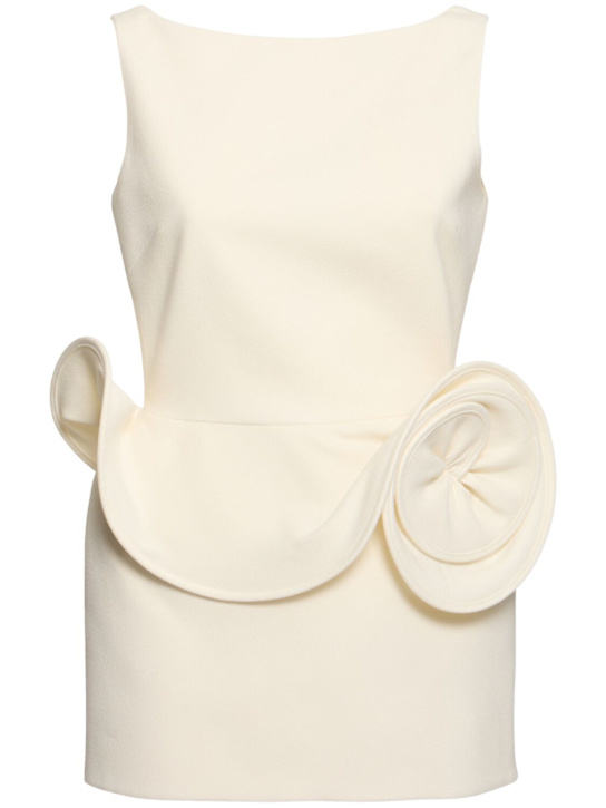 Magda Butrym: Crepe mini dress w/ roses - Cream - women_0 | Luisa Via Roma