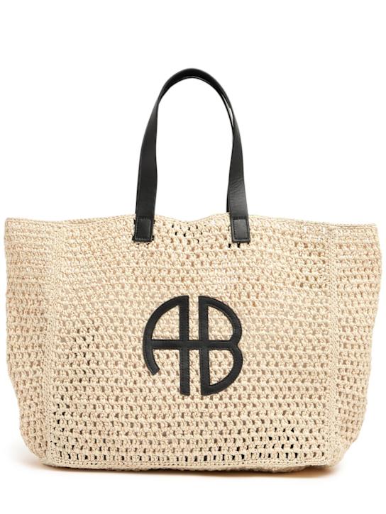 ANINE BING: Large Rio canvas tote bag - Sand - women_0 | Luisa Via Roma