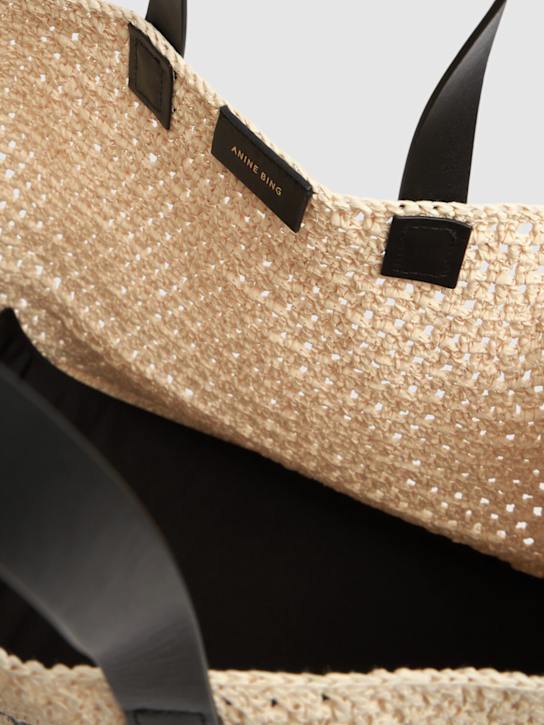 ANINE BING: Large Rio canvas tote bag - Sand - women_5 | Luisa Via Roma