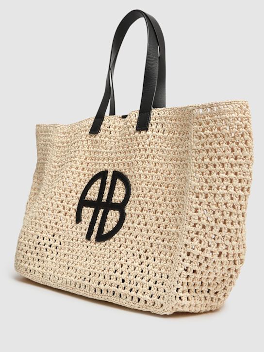 ANINE BING: Large Rio canvas tote bag - Sand - women_2 | Luisa Via Roma