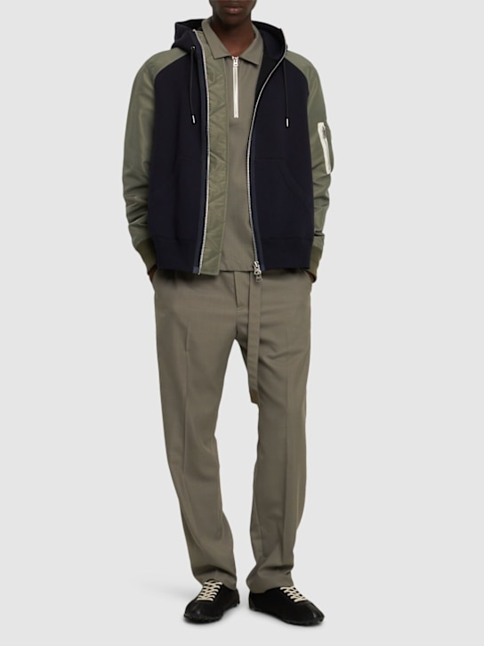 Sacai: Sponge cotton blend hoodie - men_1 | Luisa Via Roma