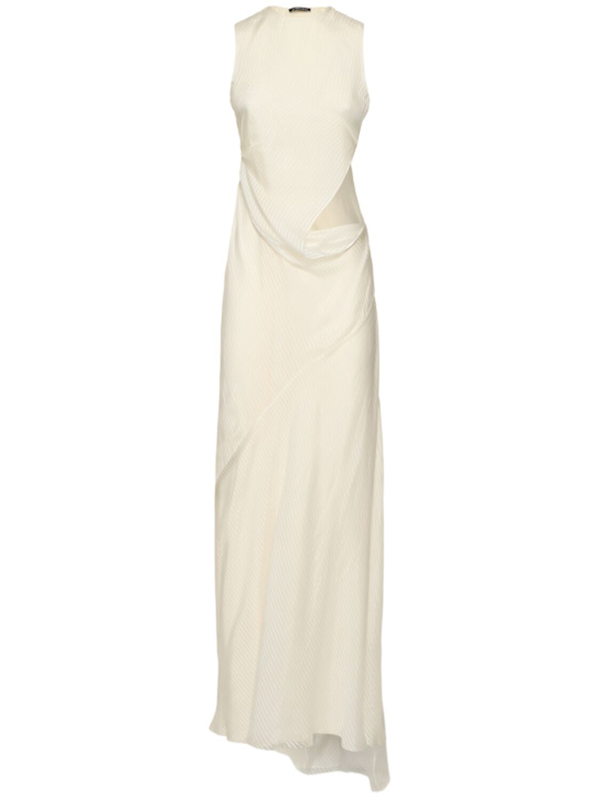 Ann Demeulemeester: Leah asymmetric satin long dress - women_0 | Luisa Via Roma