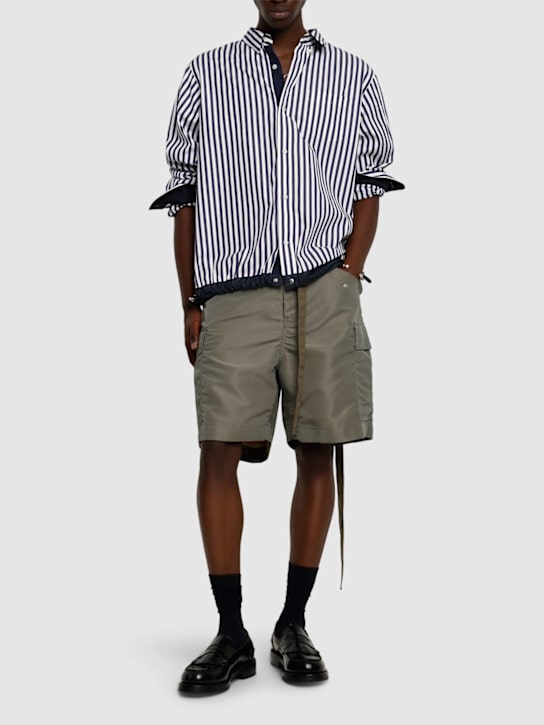 Sacai: Nylon twill shorts - Khaki - men_1 | Luisa Via Roma