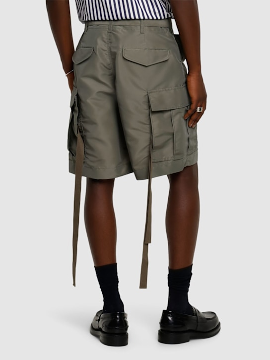 Sacai: Nylon twill shorts - Khaki - men_2 | Luisa Via Roma