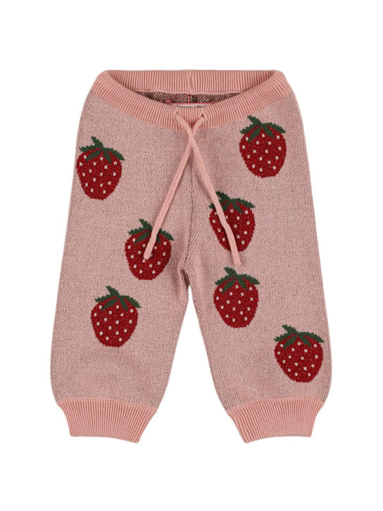 Konges Sløjd: Pantaloni in maglia stampa Strawberry - kids-girls_0 | Luisa Via Roma