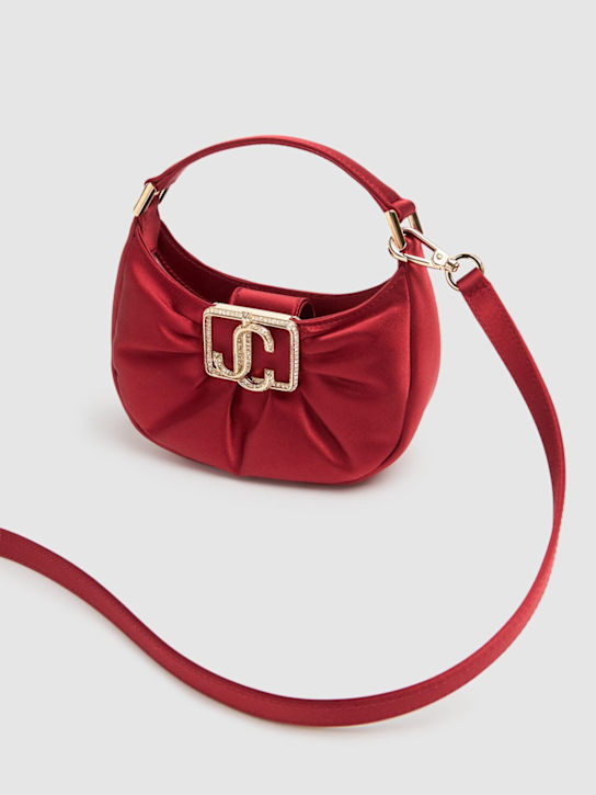 Jimmy Choo: Mini Edie satin hobo bag - Ruby Red - women_3 | Luisa Via Roma