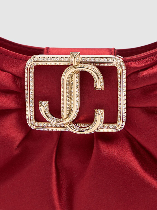 Jimmy Choo: Mini Edie satin hobo bag - Ruby Red - women_4 | Luisa Via Roma