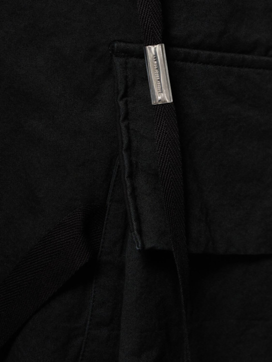 Ann Demeulemeester: Nandor cotton twill cargo pants - Black - men_4 | Luisa Via Roma