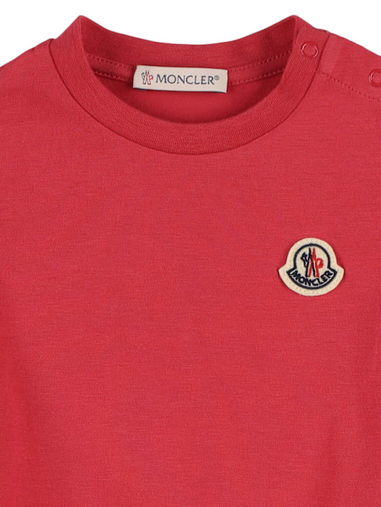 Moncler: ロゴコットンブレンドドレス - kids-girls_1 | Luisa Via Roma