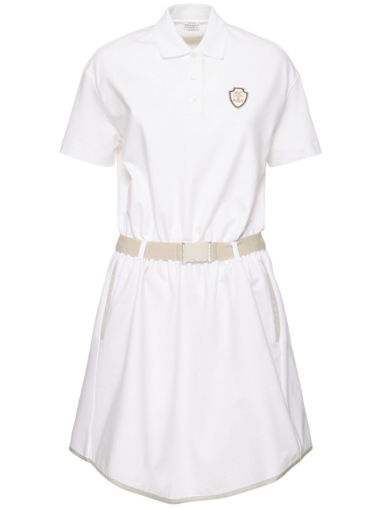 Brunello Cucinelli: Tech jersey polo dress - women_0 | Luisa Via Roma