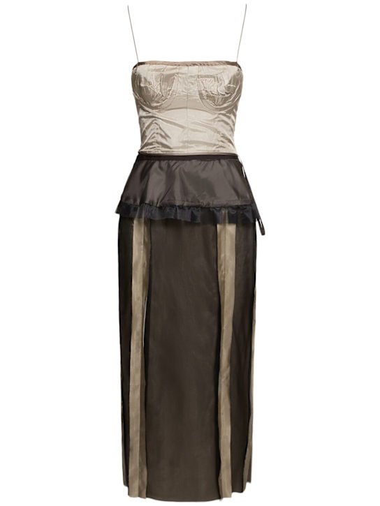 Maison Margiela: Silk midi dress - women_0 | Luisa Via Roma