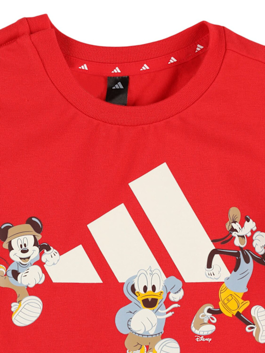 adidas Originals: Cotton blend jersey t-shirt w/logo - Kırmızı - kids-boys_1 | Luisa Via Roma