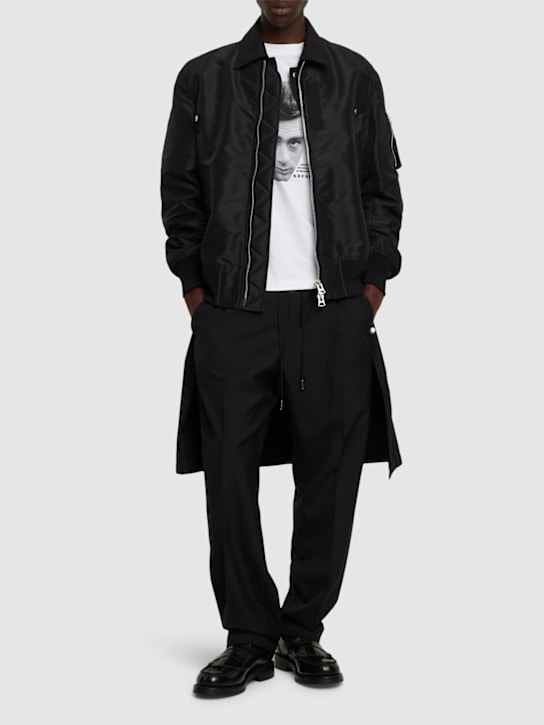 Sacai: Veste en sergé de nylon - Noir - men_1 | Luisa Via Roma