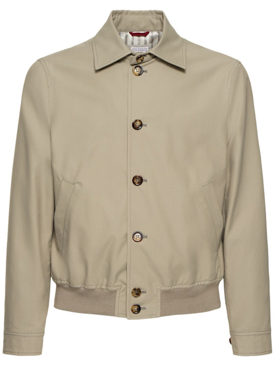 Brunello Cucinelli: Cotton & nylon jacket - Kaky - men_0 | Luisa Via Roma
