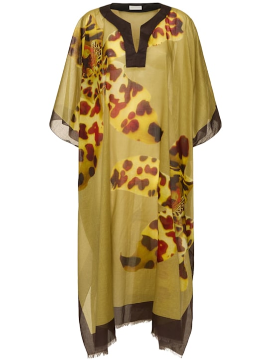 Dries Van Noten: Cartland printed caftan dress - women_0 | Luisa Via Roma